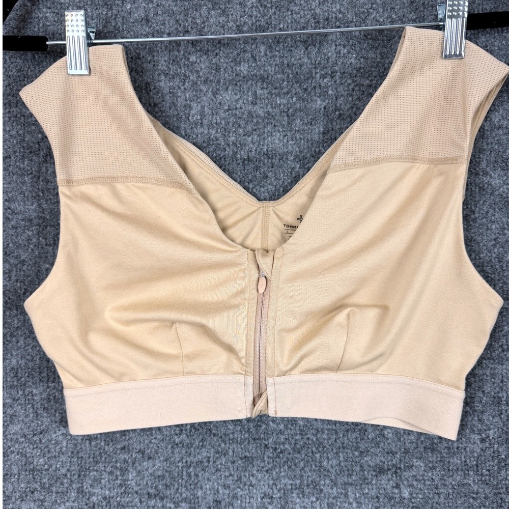 Tommie Copper Posture Back Support Bra Front Zip Nude Beige Large Retail $115